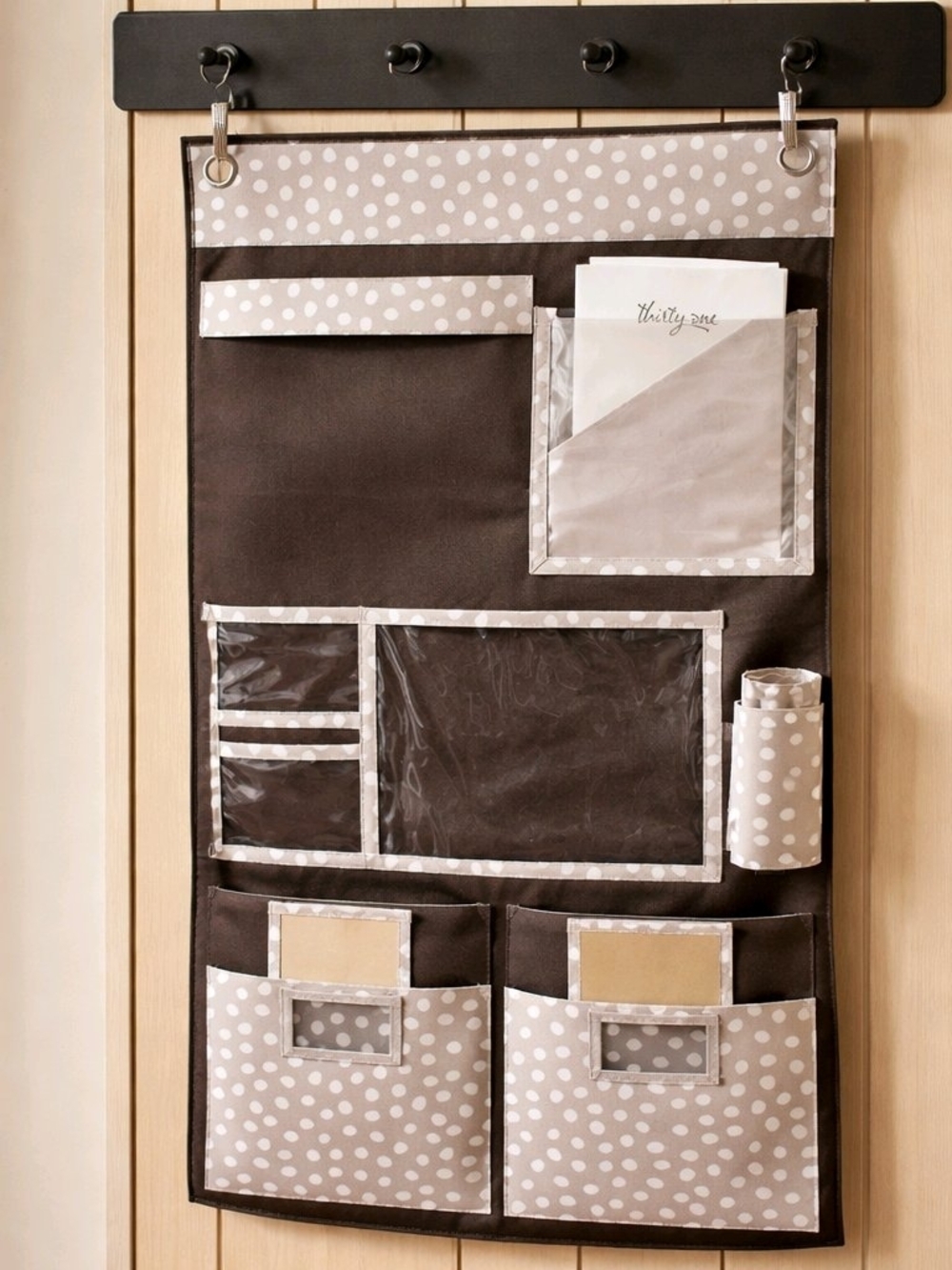 Thirty One 31 Hang Up Home Wall Organizer Brown Gray Office Command Center